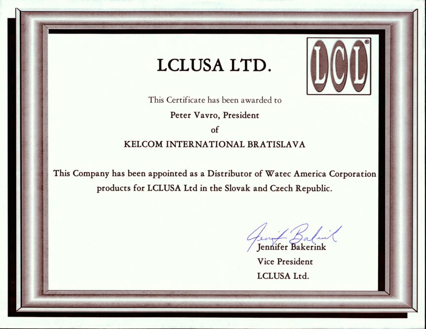 Certifikát LCL